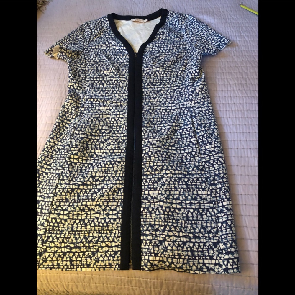 Tory Burch navy.white dress.